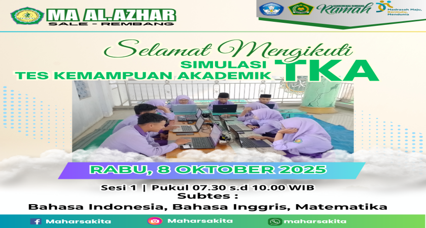 “MA Al-Azhar Sale Gelar Simulasi Tes Kompetensi Akademik (TKA) Tahun Ajaran 2025/2026”