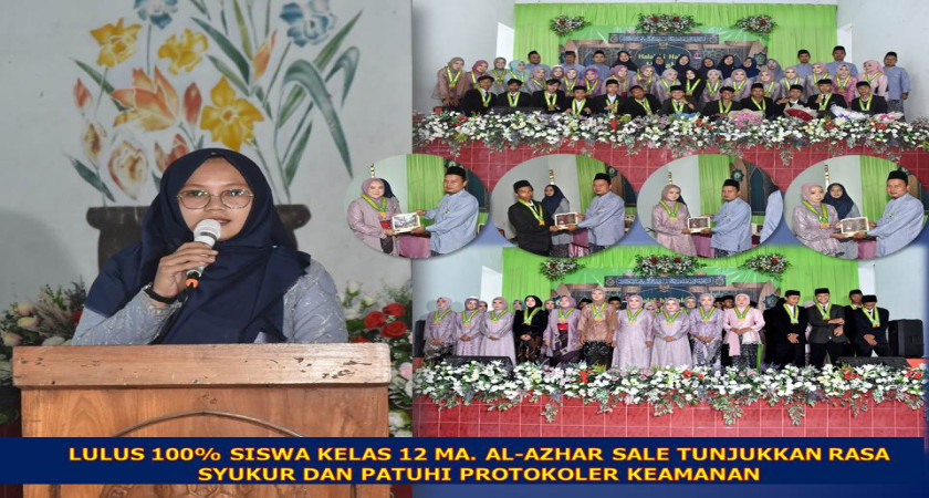 Lulus 100% Siswa Kelas 12 MA. Al-Azhar Sale Tunjukkan Rasa Syukur dan Patuhi Protokoler Keamanan