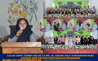 Lulus 100% Siswa Kelas 12 MA. Al-Azhar Sale Tunjukkan Rasa Syukur dan Patuhi Protokoler Keamanan